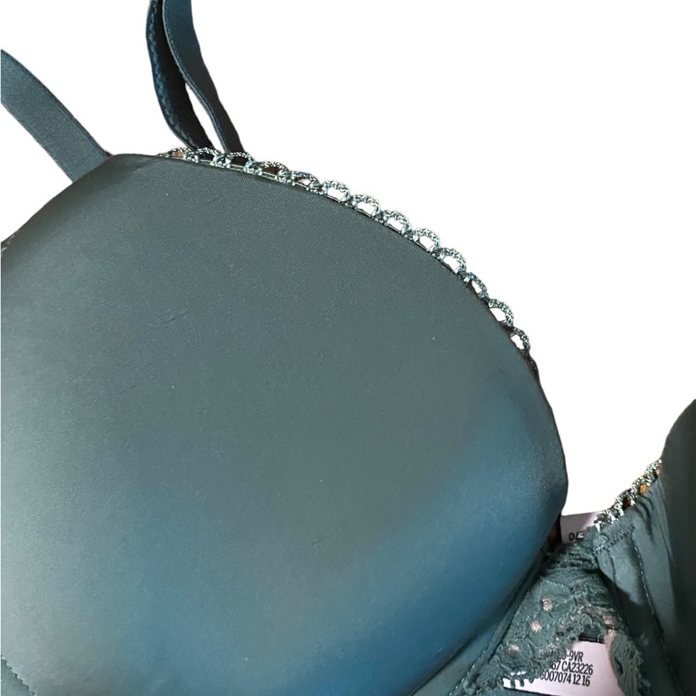 Victoria's Secret Dream Angels Lightly Lined Demi Bra 32D w/Lace Green - Picture 4 of 14